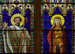 Kraliyet Azizlerini gösteren pencere: Saint Denis ve Saint Clotilde (vitray) by Jean Auguste Dominique Ingres